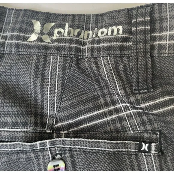 Hurley Phantom Men's Shorts Size 34 Gray Plaid Inseam 10.5” - Picture 8 of 8